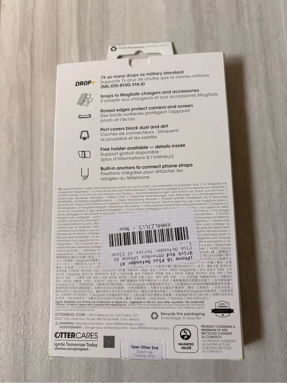 OtterBox Clear Defender Pro XT Series Case for iPhone 16 Plus - Brick Red NIB